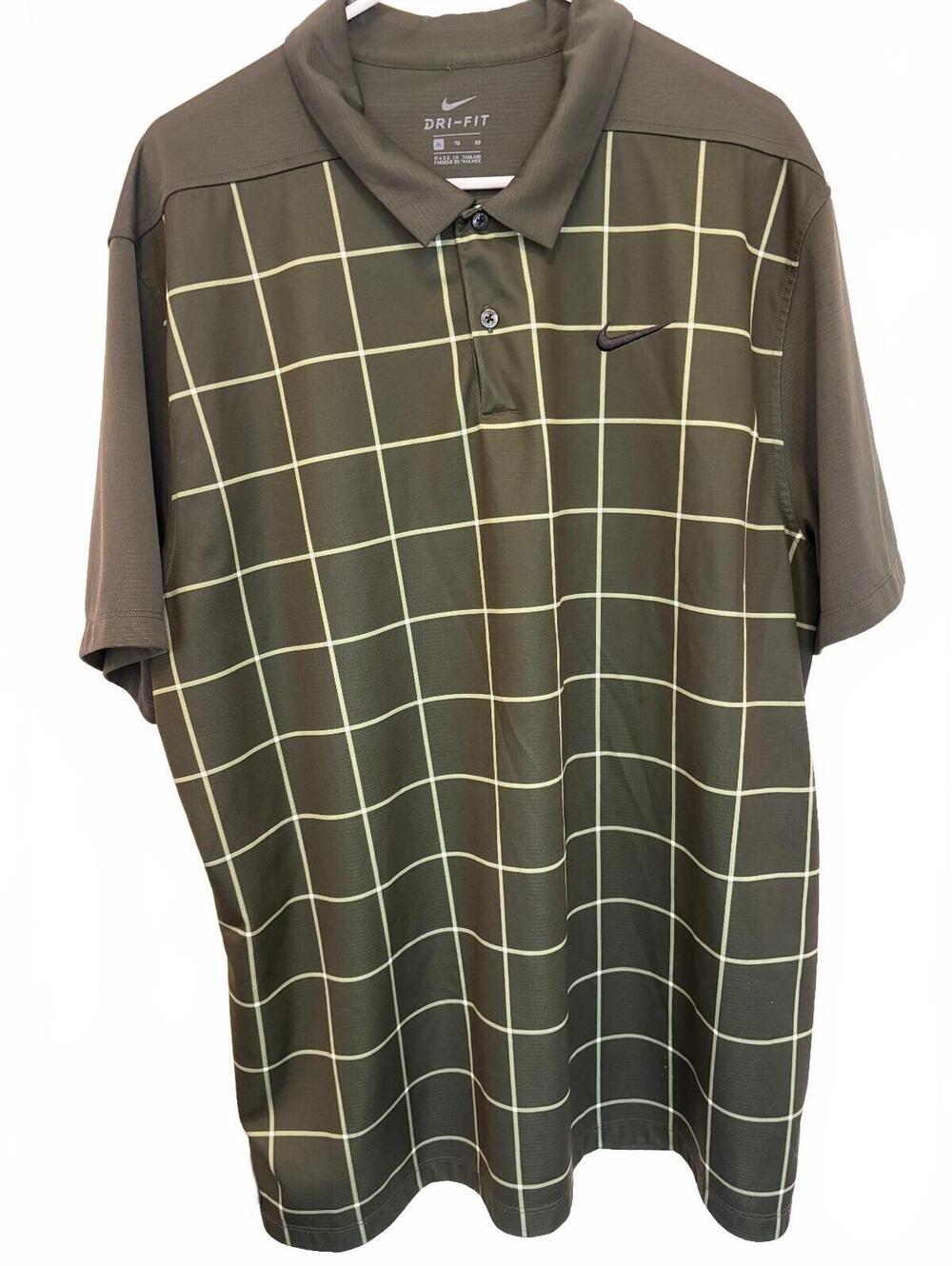 Nike Dri-FIT Men's XL Olive Army Green Golf Polo Shirt Performance Activewear
